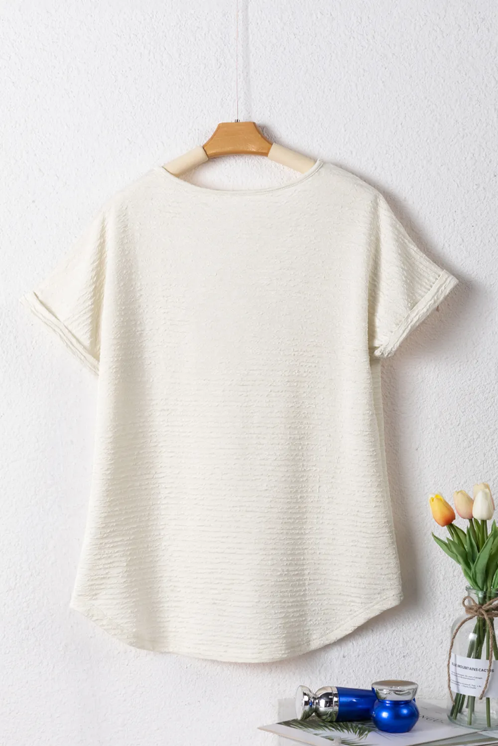 V-Neck Short Sleeve Blouse, image 3