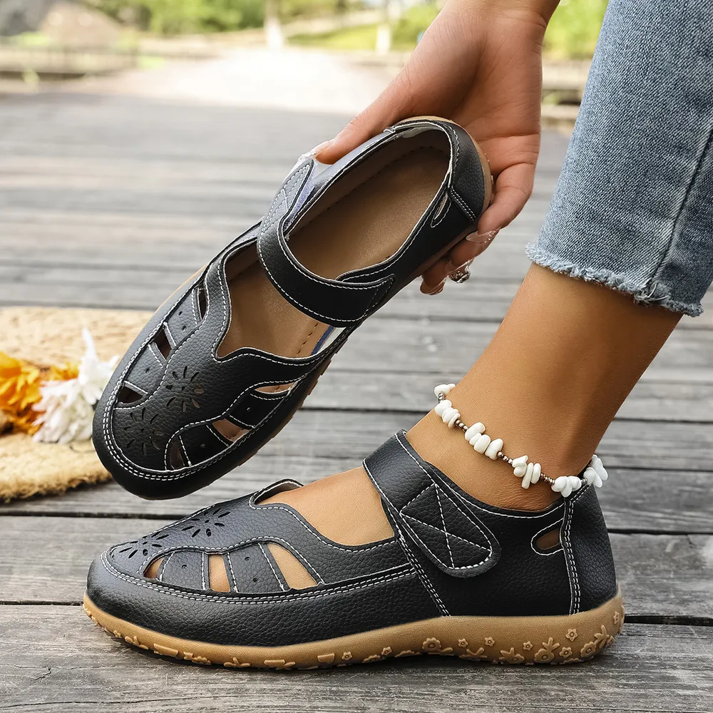 Cutout Velcro Straps Sandals, image 6