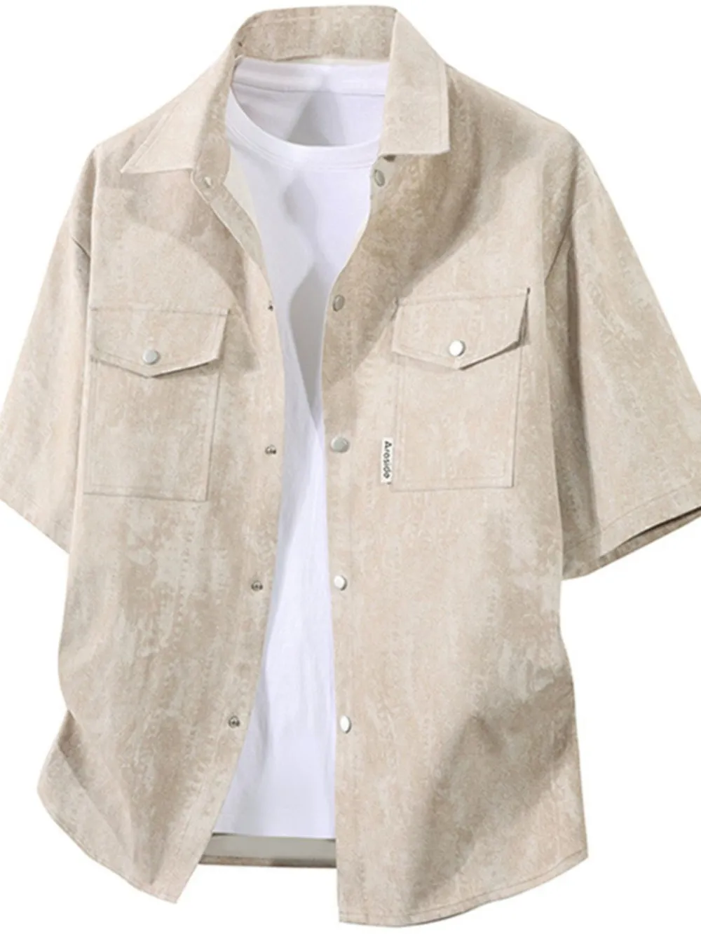 Men's Plus Size Button Up Short Sleeve Shirt, image 3