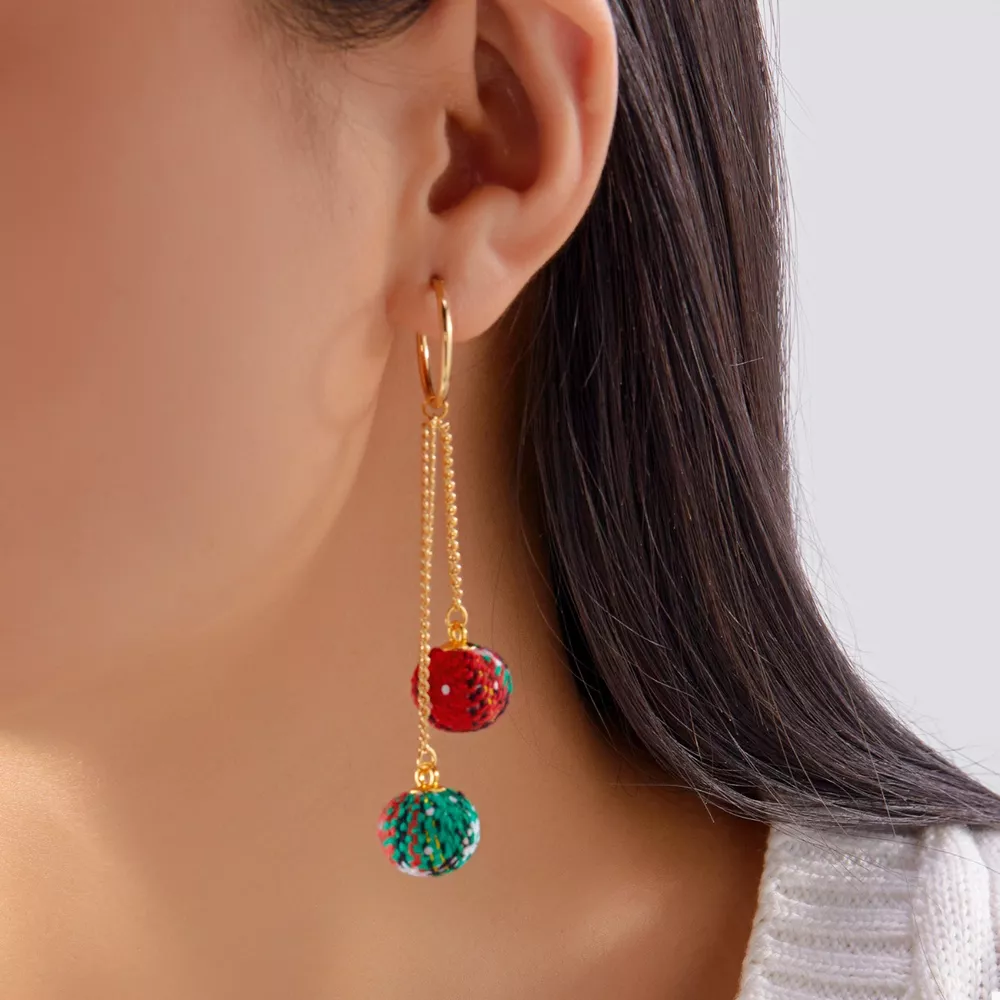 18K Gold-Plated Ball Drop Earrings, image 2