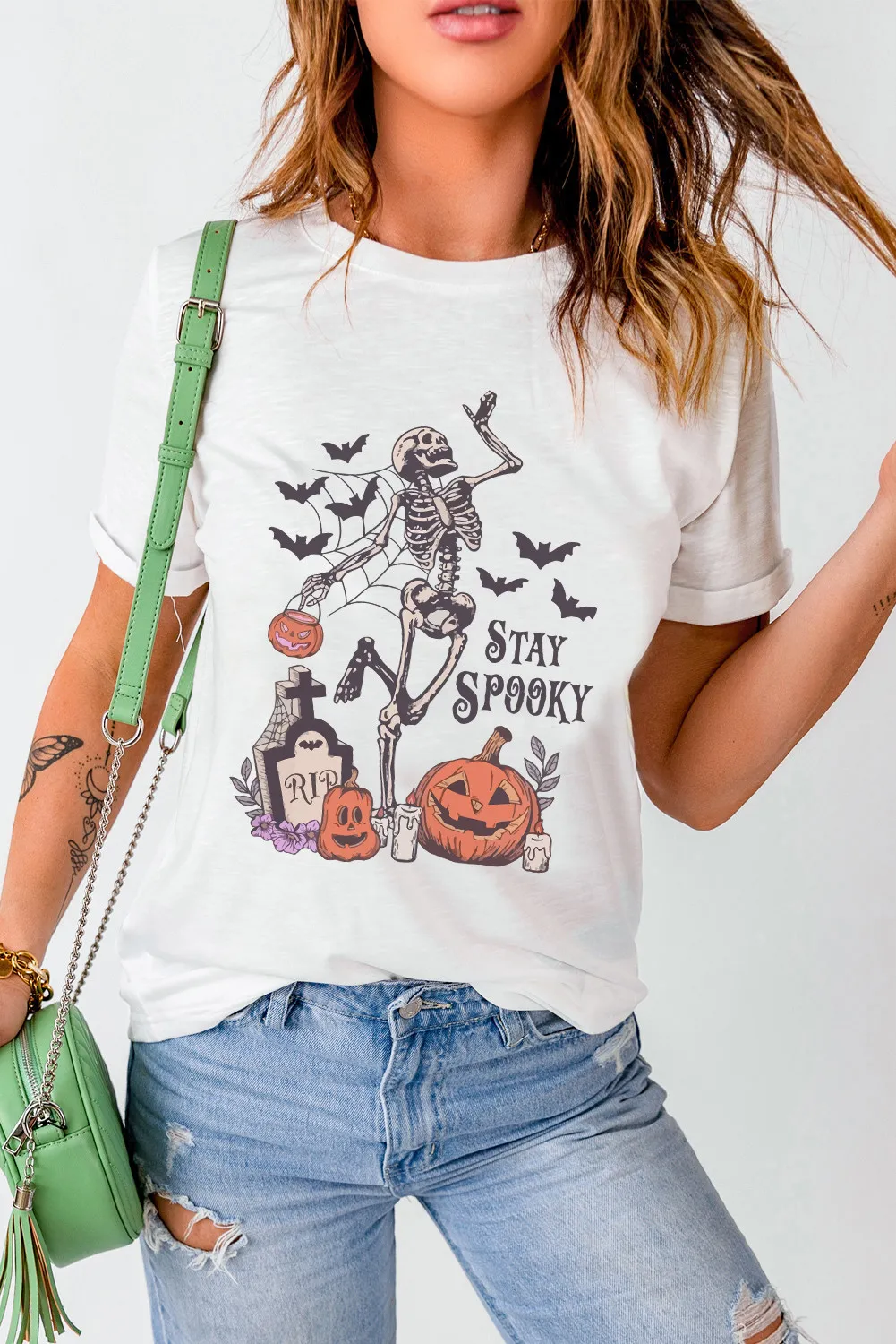 Graphic Round Neck Short Sleeve T-Shirt, image 2
