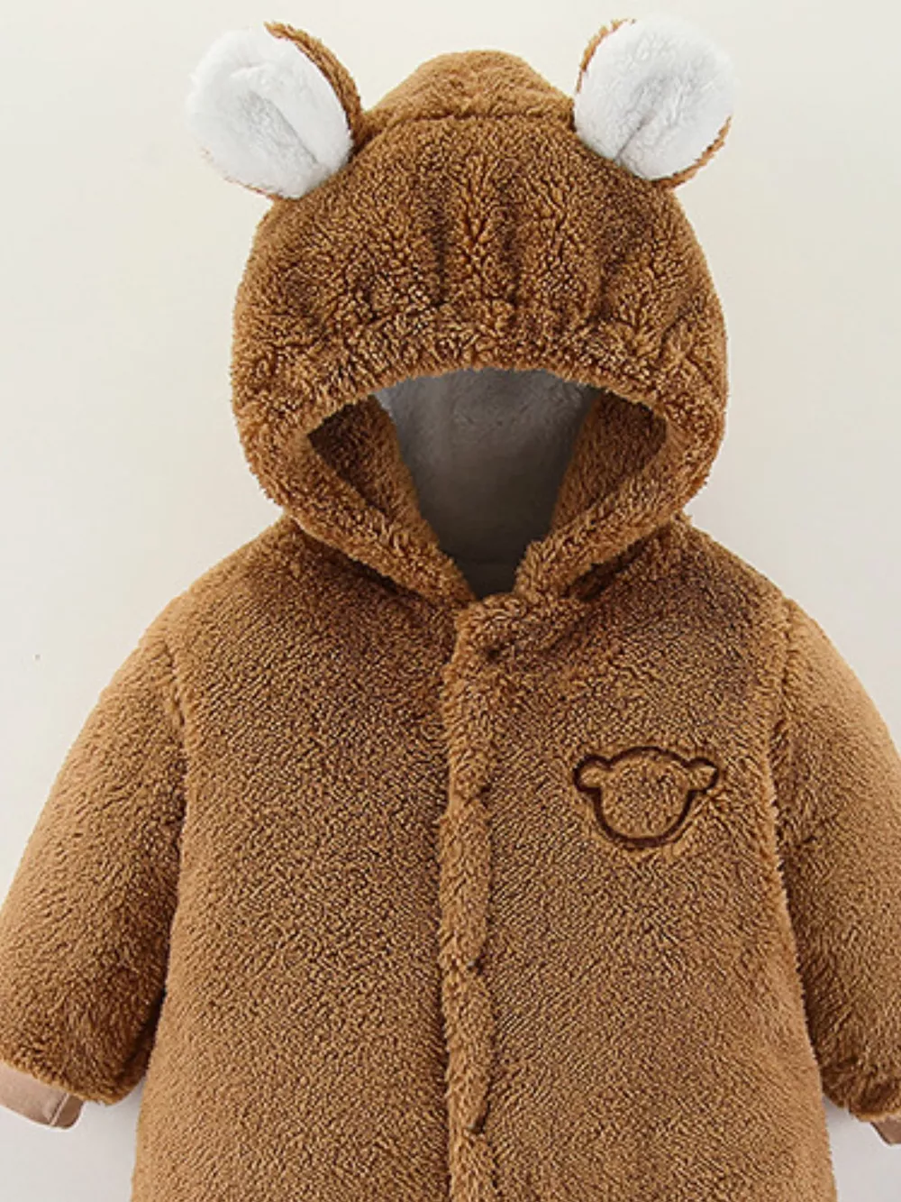 Children's Cozy Bear Hooded Fleece One-Piece, image 10