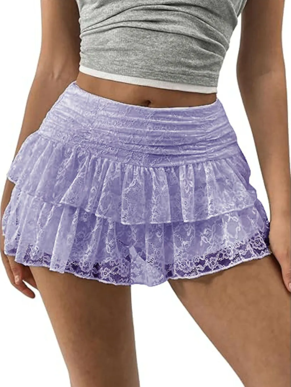Lace Layered Mini Skirt, image 17