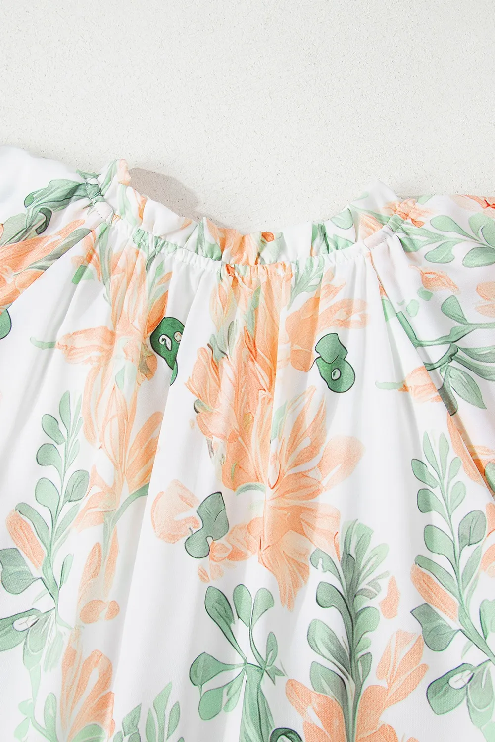 Floral Tie Neck Layered Short Sleeve Dress, image 2