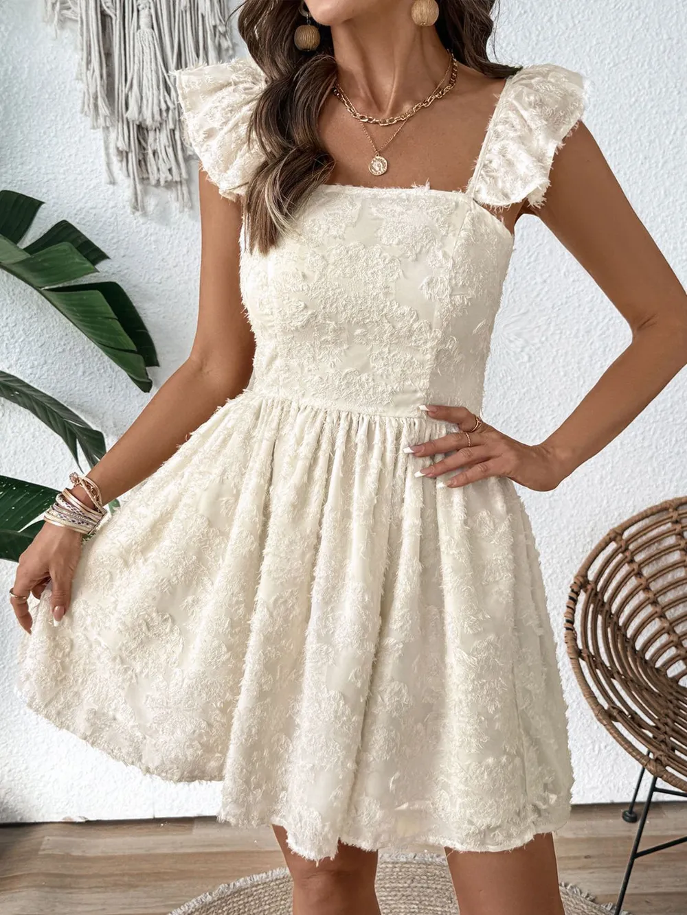 Cutout Cap Sleeve Mini Cami Dress