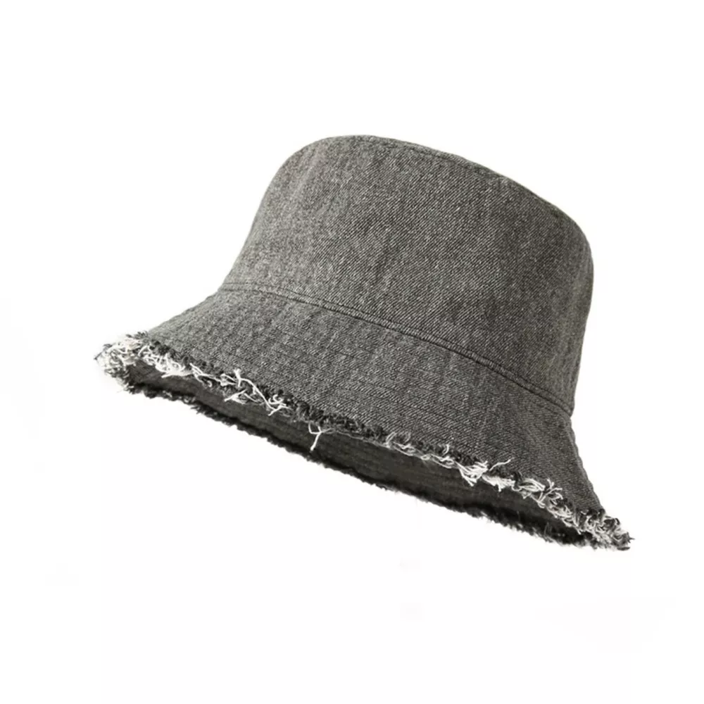 Frayed Hem Denim Bucket Hat, image 3