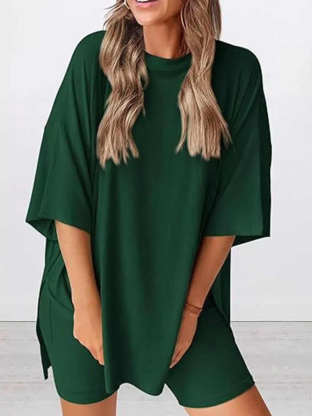Full Size Half Sleeve T-Shirt and Shorts Set Plus Size, image 7