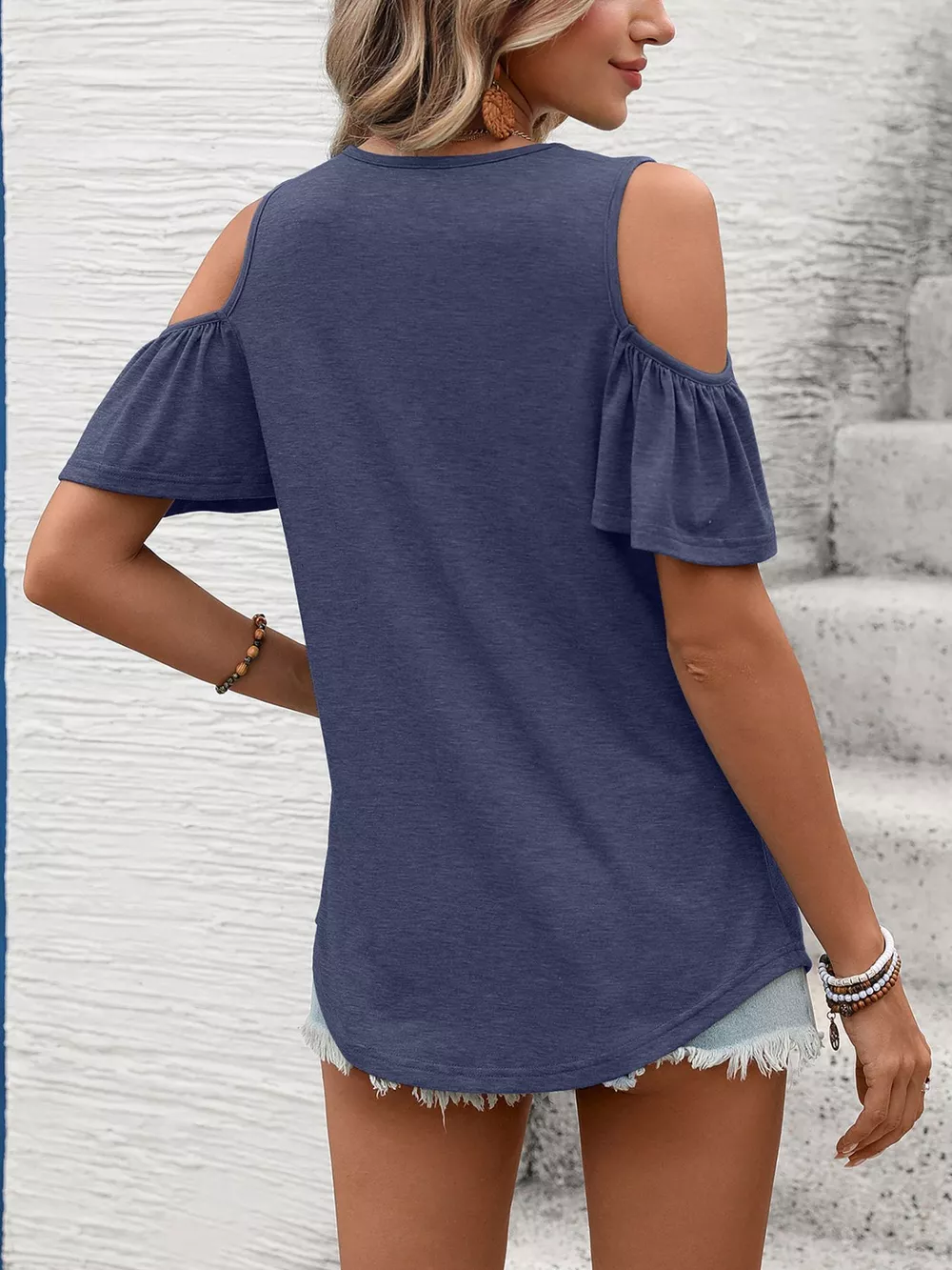 Cold Shoulder V-Neck T-Shirt, image 28