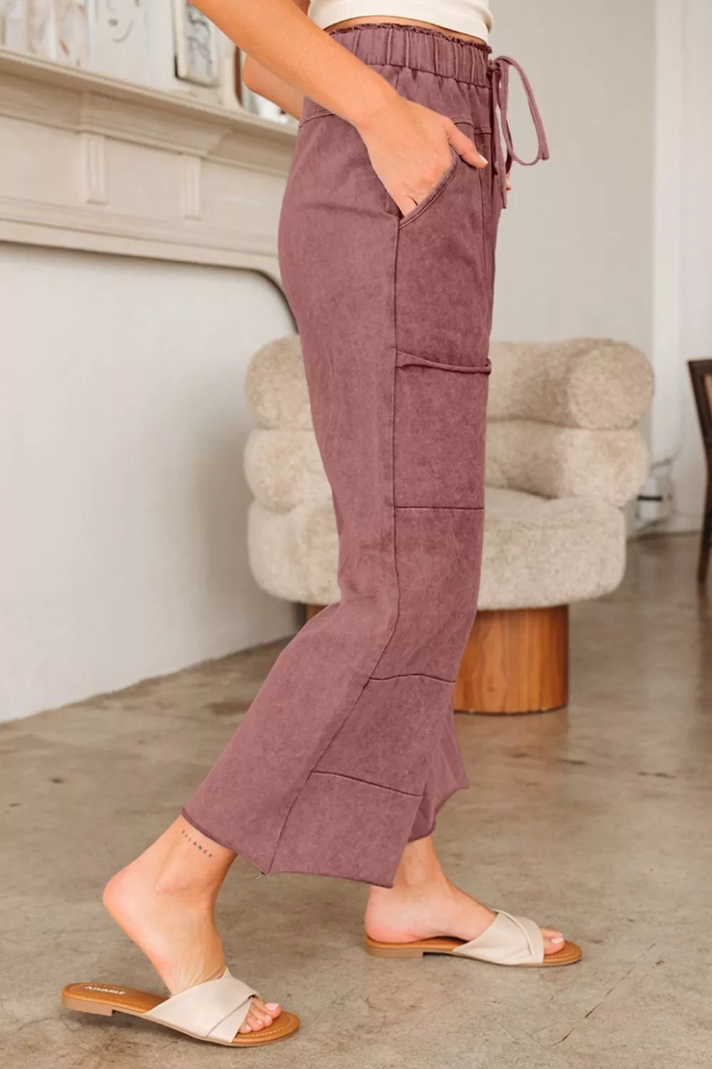 Wash Wide Leg Pants, image 2