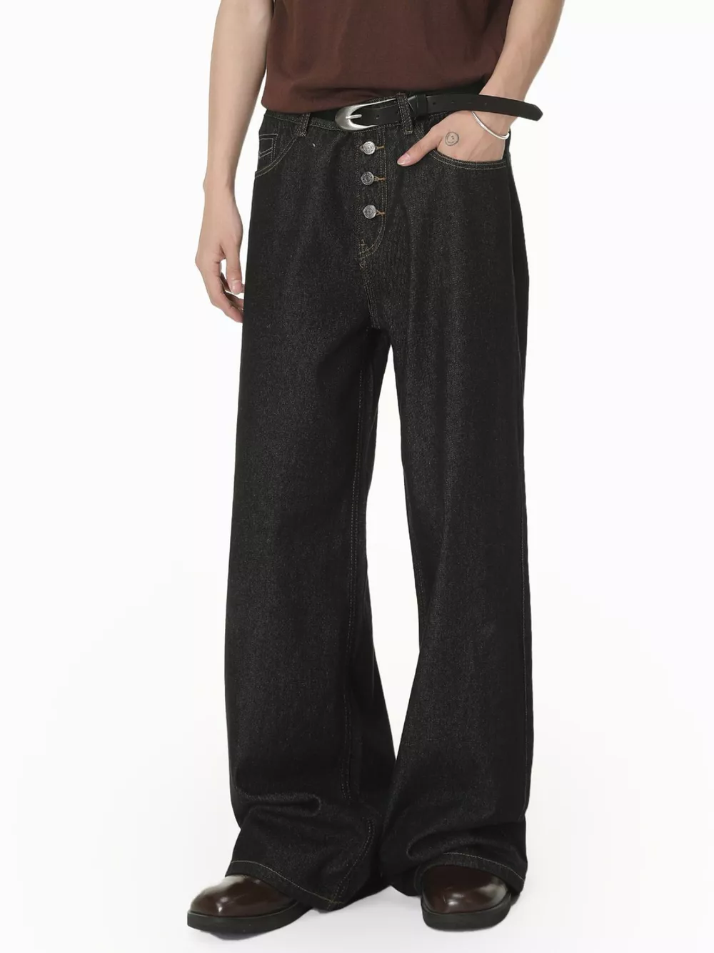 Men's Loose Fit Button-Fly Jeans, image 2