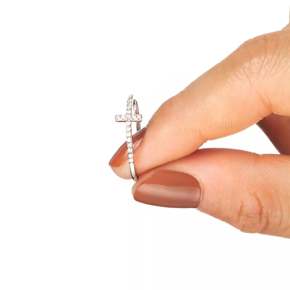 925 Sterling Silver Cross Ring, image 4