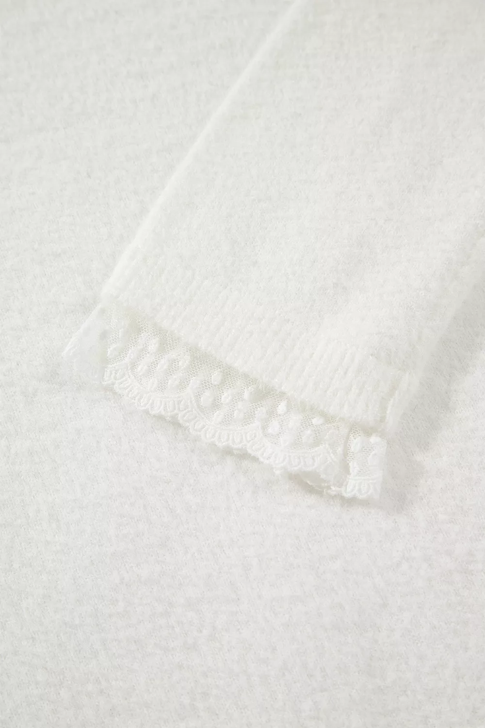 Lace Trim Neck Cuff Patchwork Long Sleeve Pullover Sweater, image 10
