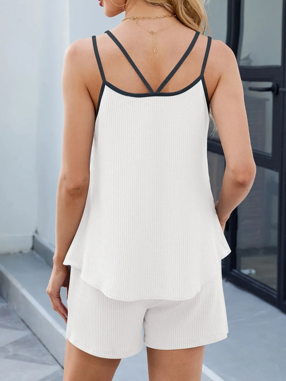 Casual Ribbed Tank Top and Shorts Set, image 6
