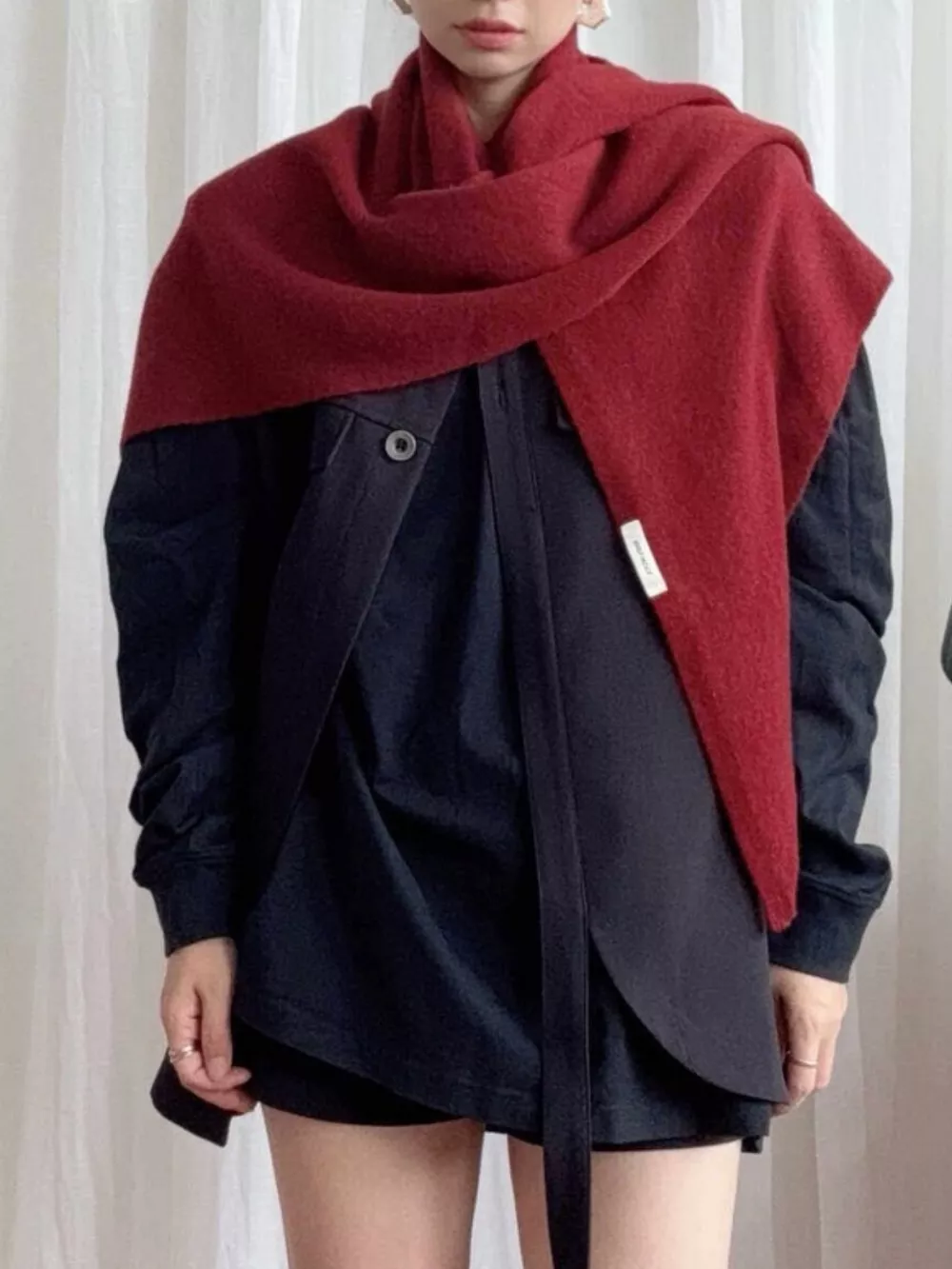 100% Wool Knit Scarf Shawl, image 7