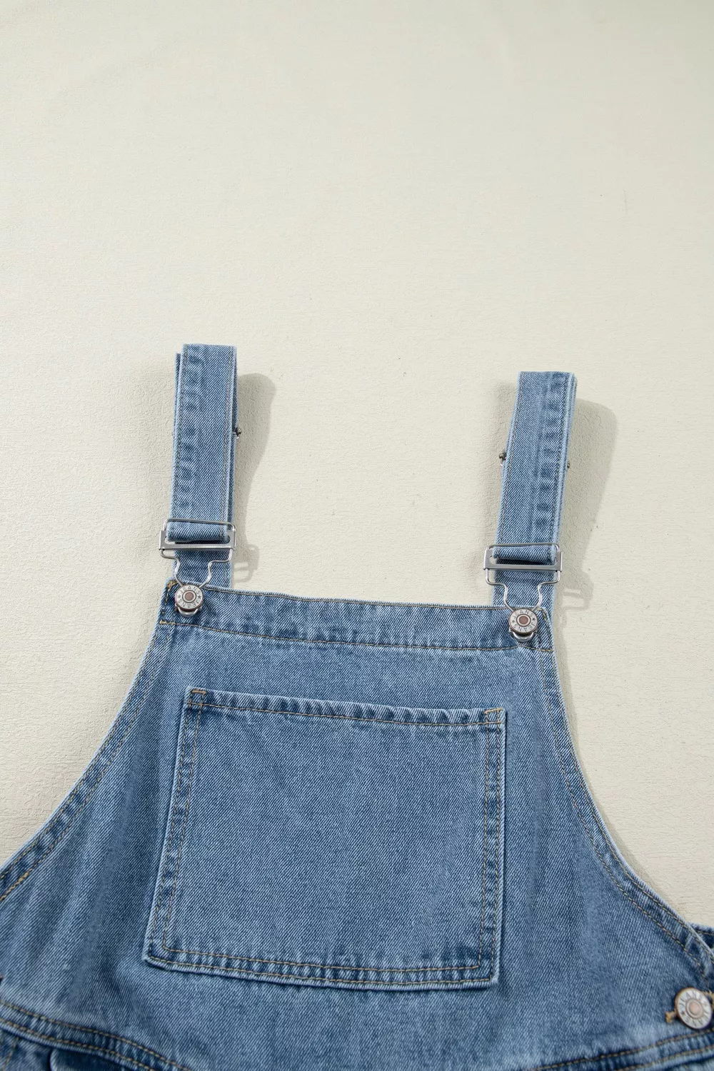 Pleated Wide Leg Retro Pocketed Denim Jumpsuit, image 9