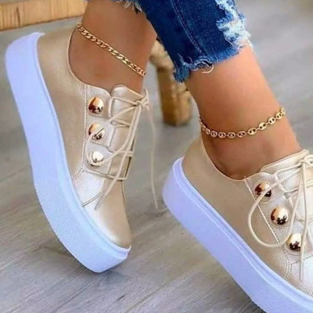 Round Toe Platform Sneakers, image 4