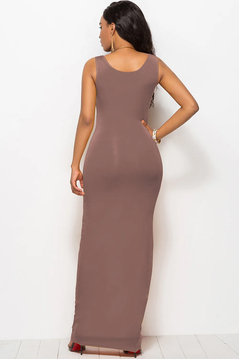 Scoop Neck Wide Strap Maxi Dress, image 9