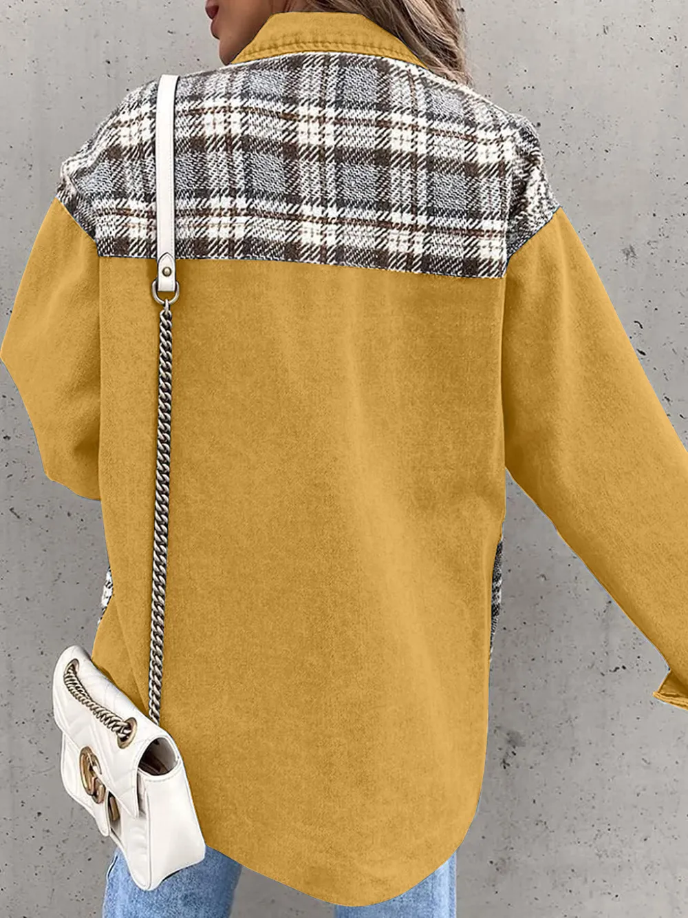Plaid Button Up Dropped Shoulder Jacket, image 23