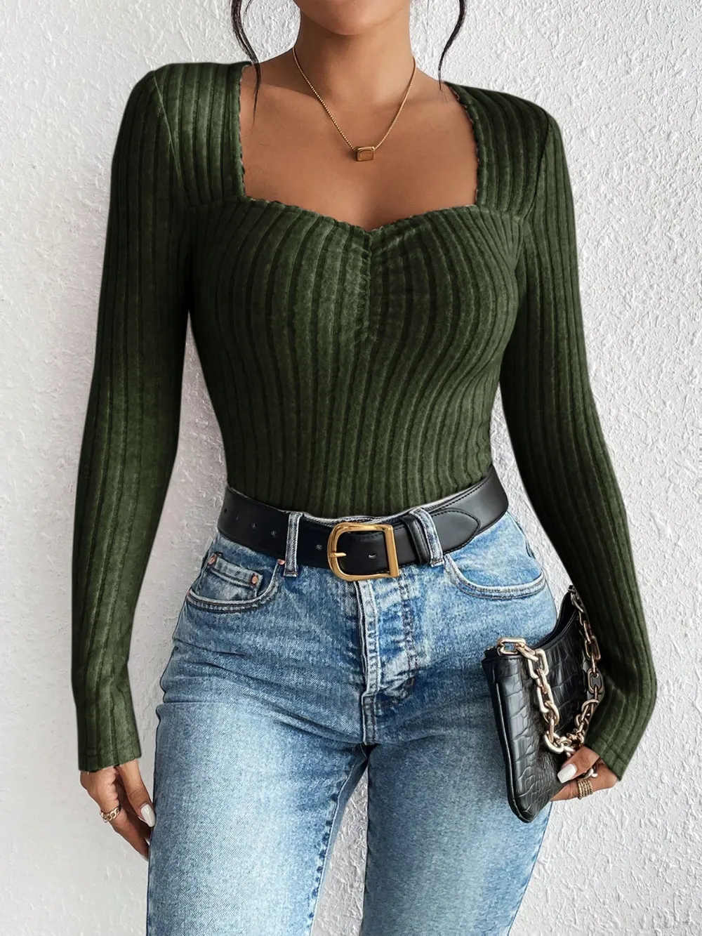 Ribbed Long Sleeve T-Shirt, image 4