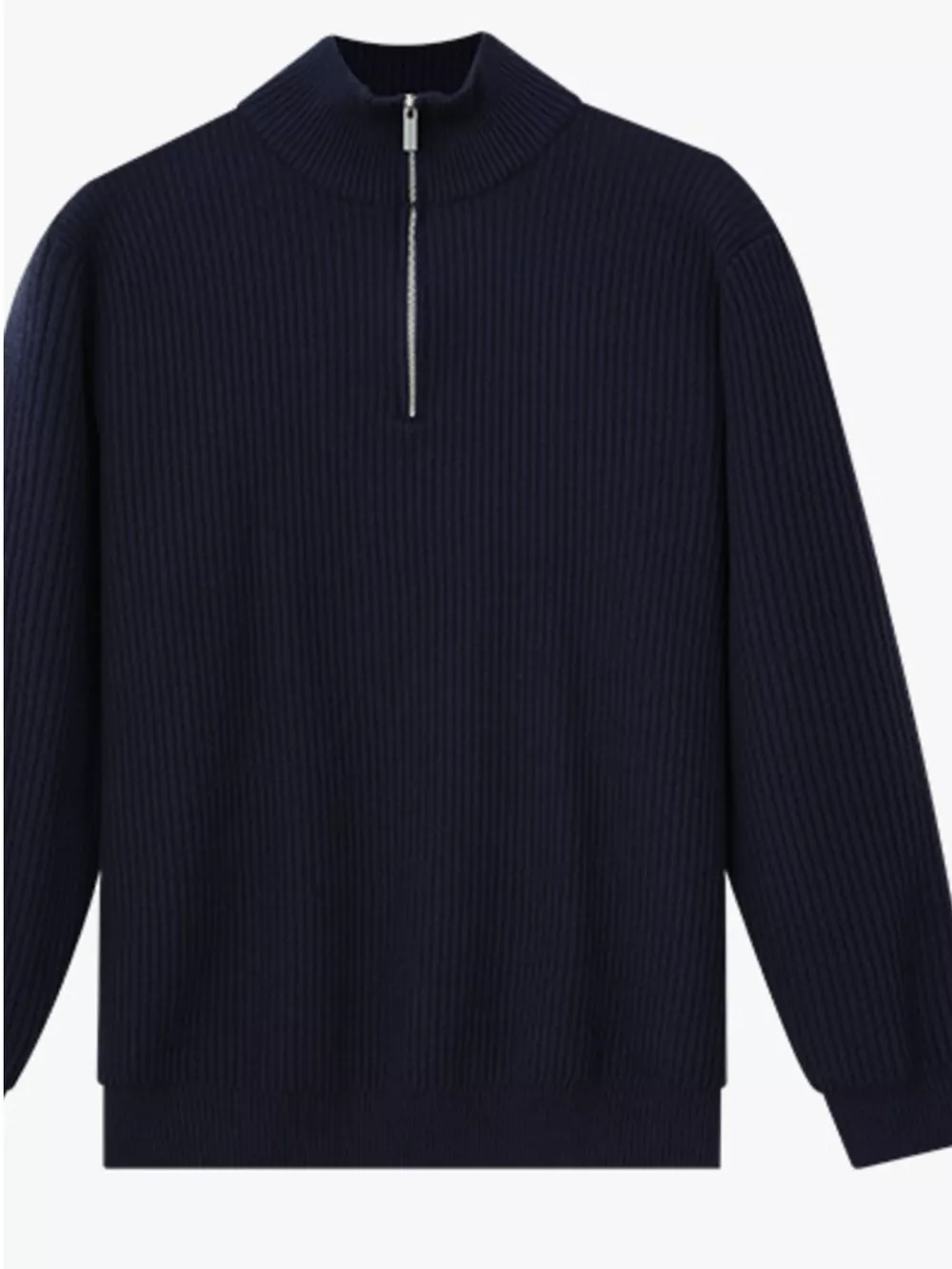 Men's Plus Size Ribbed Half-Zip Sweater, image 3