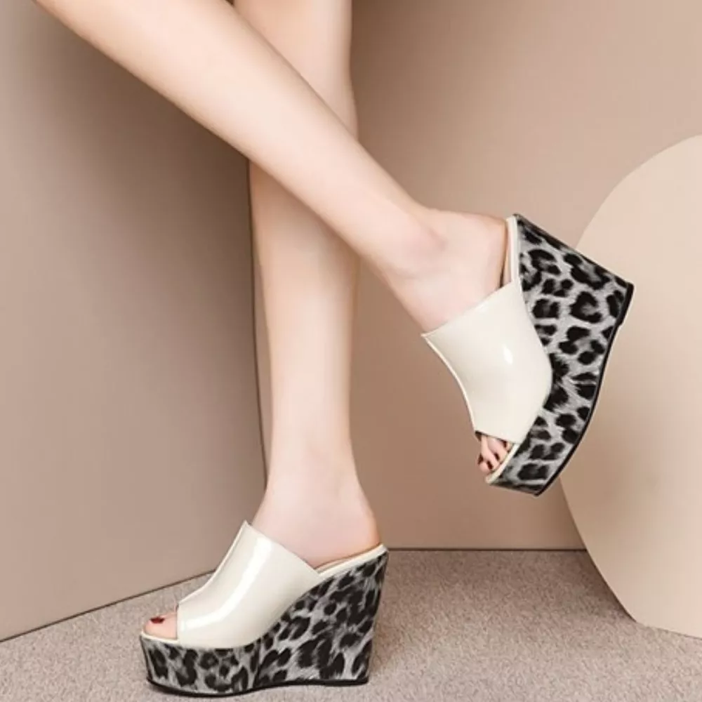Peep Toe Wedge Sandals, image 5