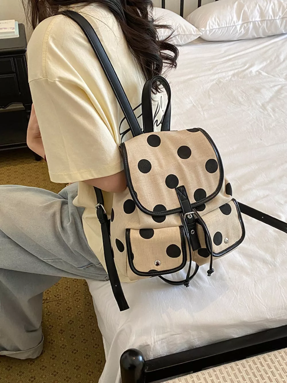 Polka Dot Backpack Bag, image 9