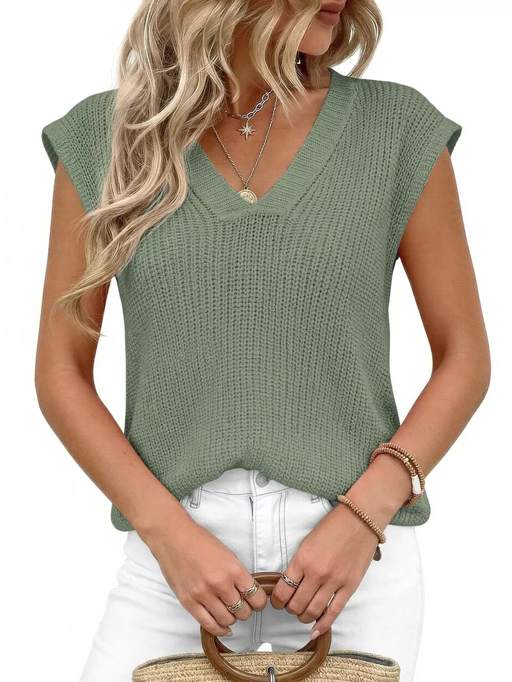 V-Neck Sweater Vest, image 19