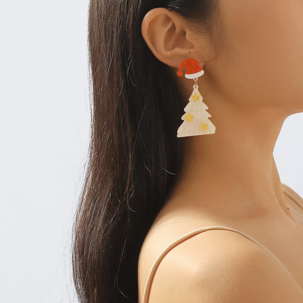 Christmas Tree Dangle Earrings, image 2