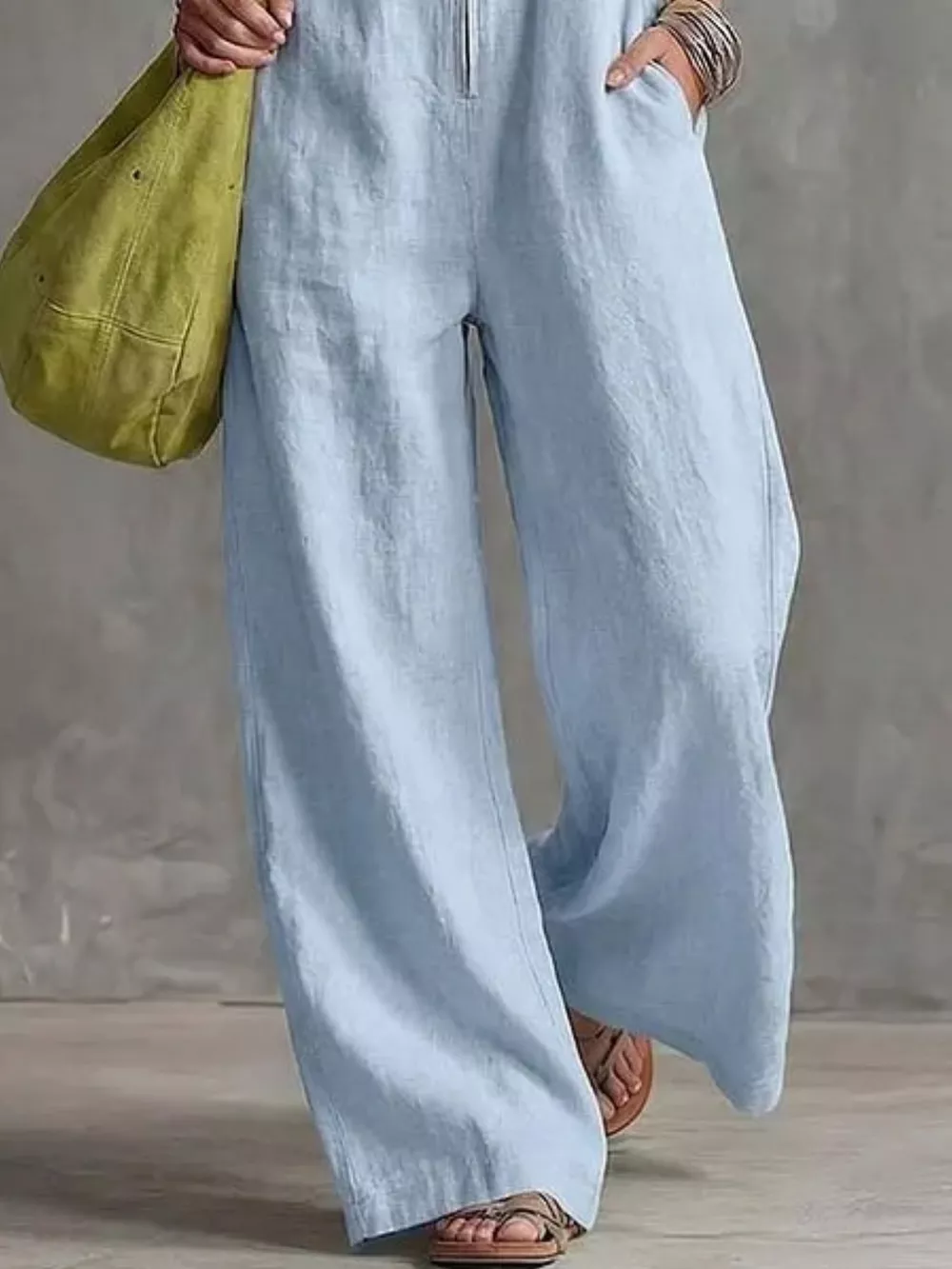 Full Size Zip Front Sleeveless Jumpsuit Plus Size, image 6