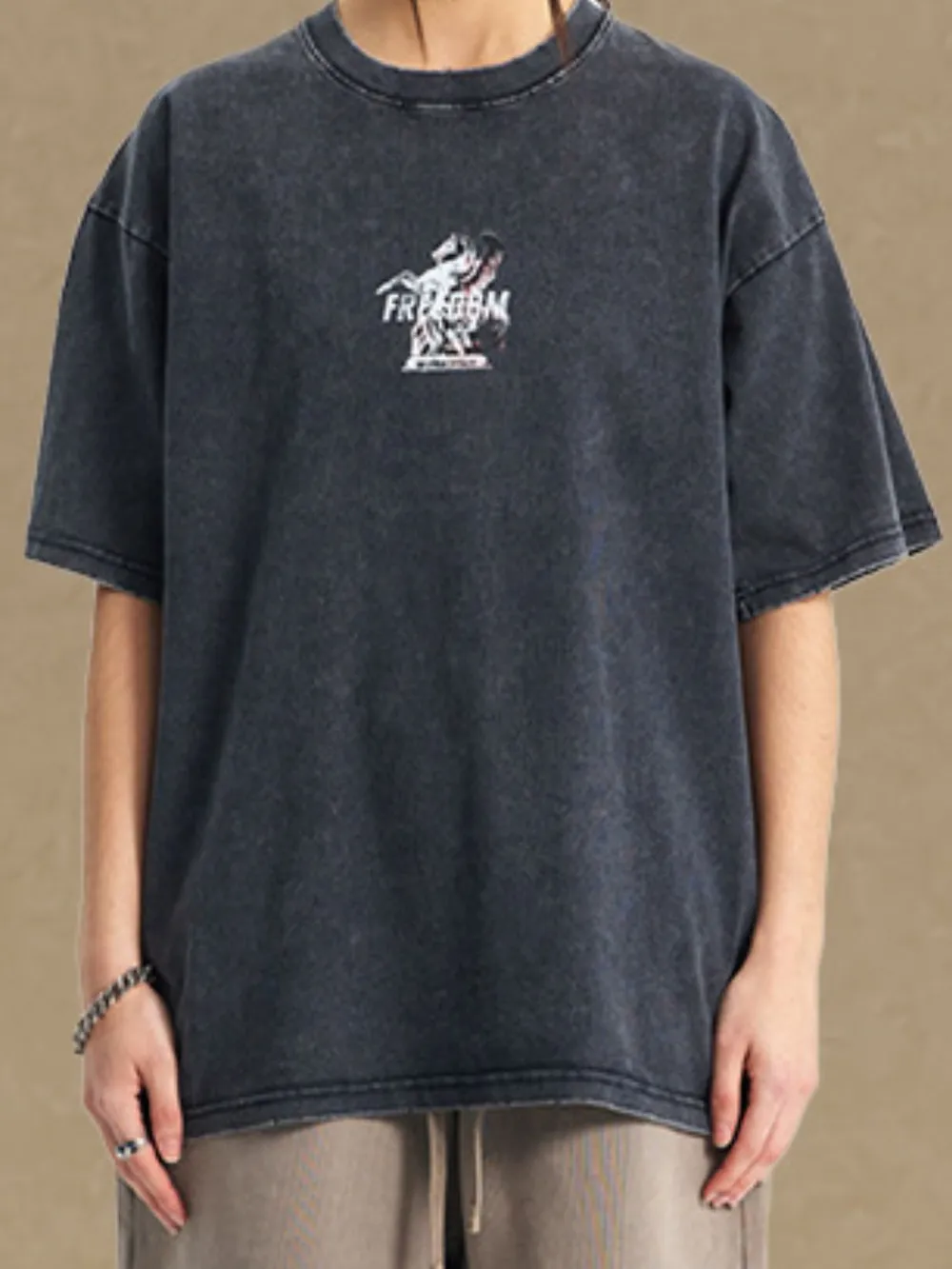 Men's Graphic Round Neck Half Sleeve T-Shirt, image 3
