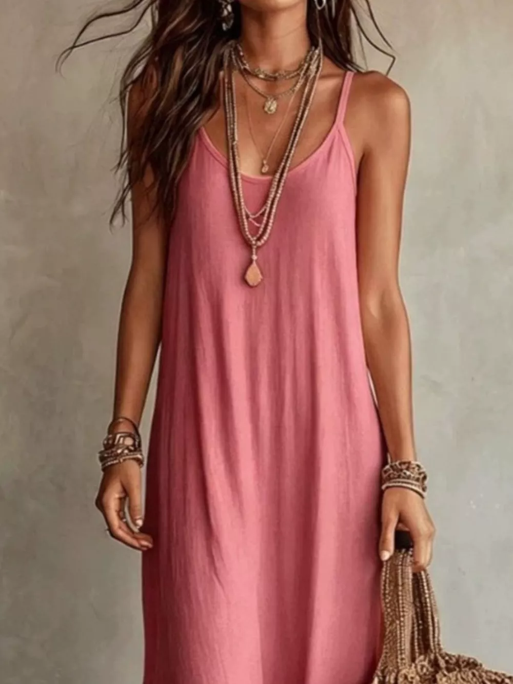 Full Size Scoop Neck Spaghetti Strap Maxi Dress Plus Size, image 10