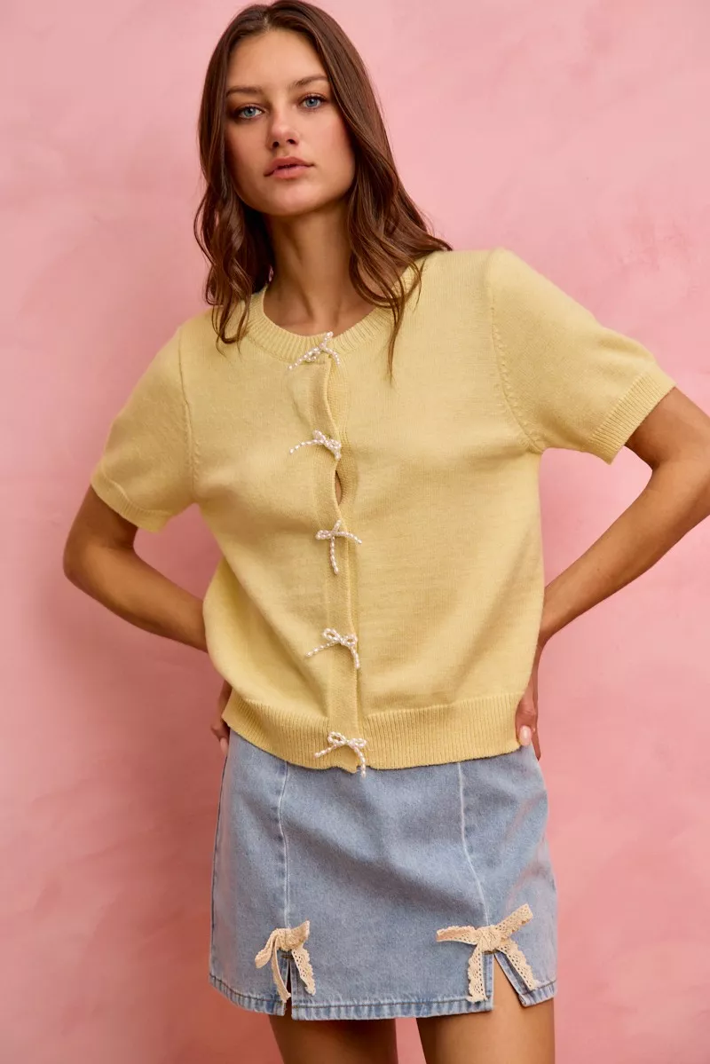 Lace Ribbon Trim Denim Mini Skirt, image 7