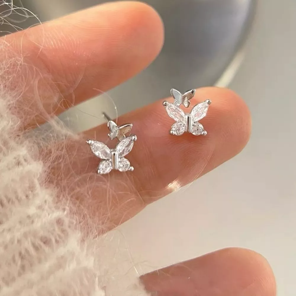 925 Sterling Silver Butterfly Stud Earrings