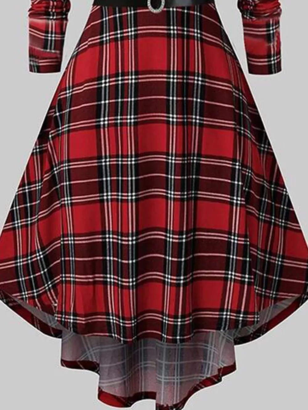 Fuzzy Trim Long Sleeve Christmas Dress, image 9