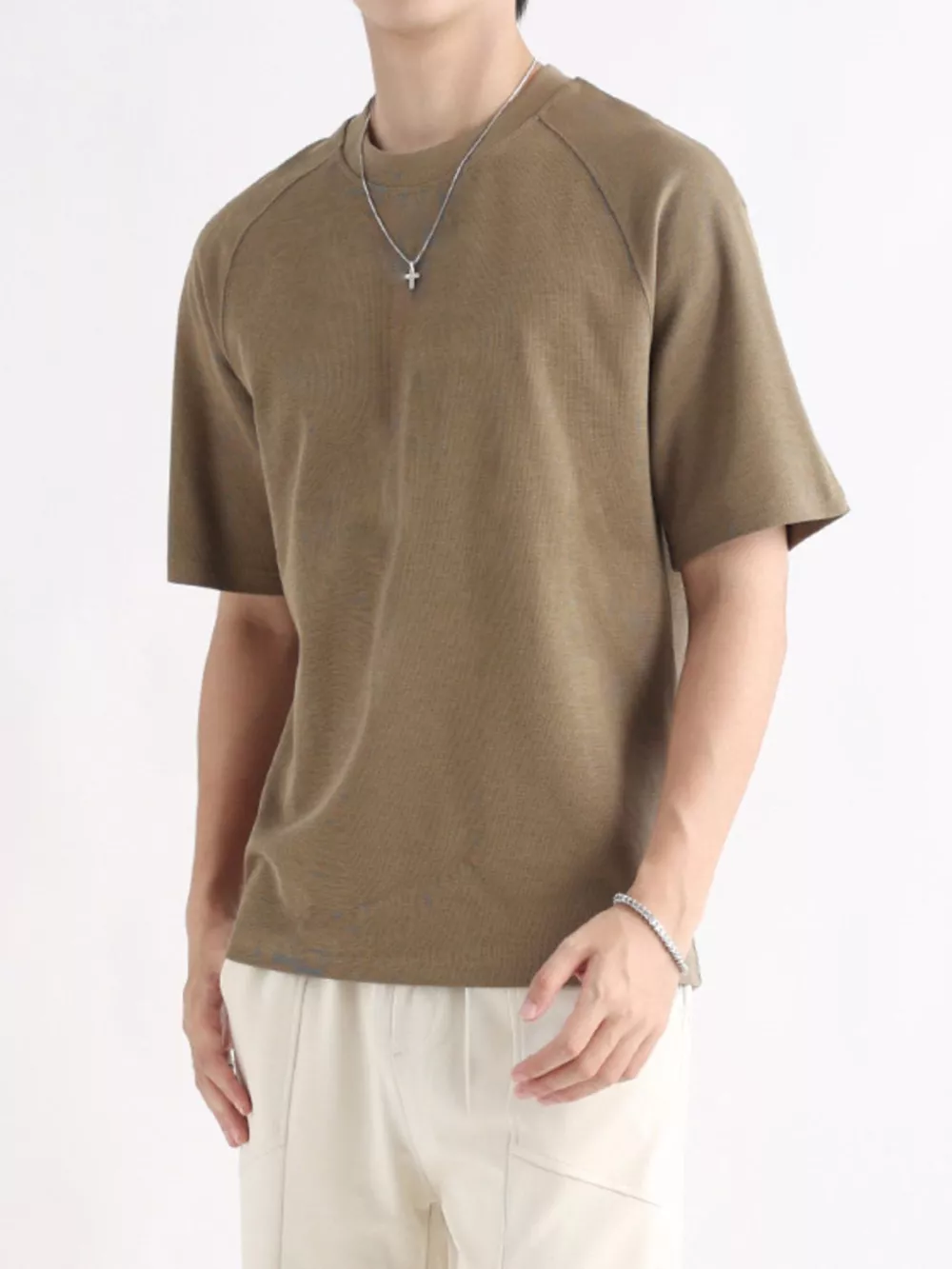 Men's Plus Size Relaxed Fit Solid Color T-Shirt, image 5