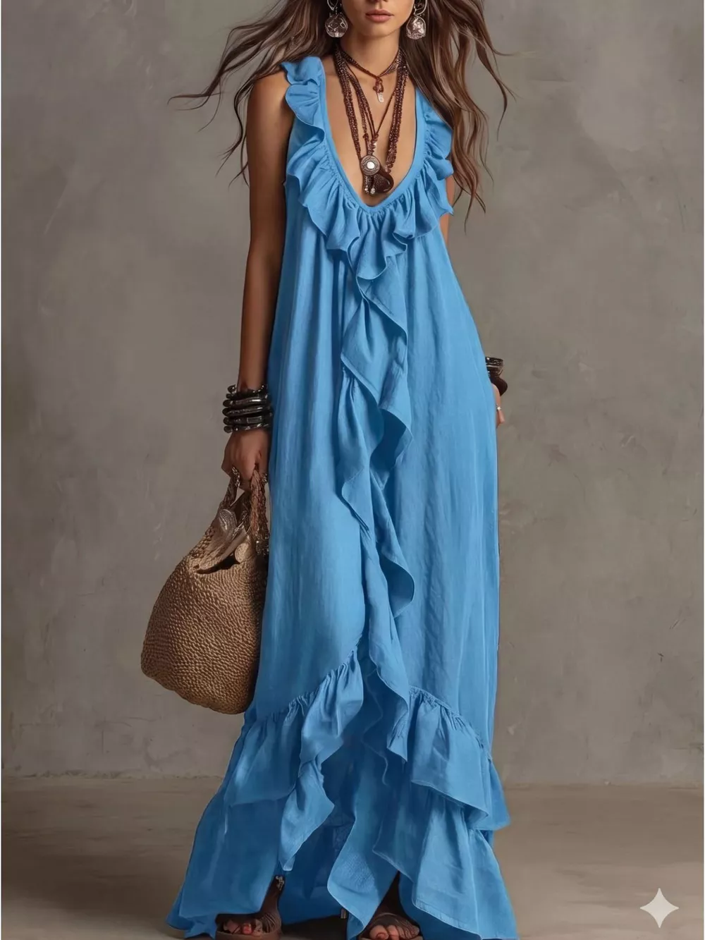 Ruffled Sleeveless Maxi Dress, image 13