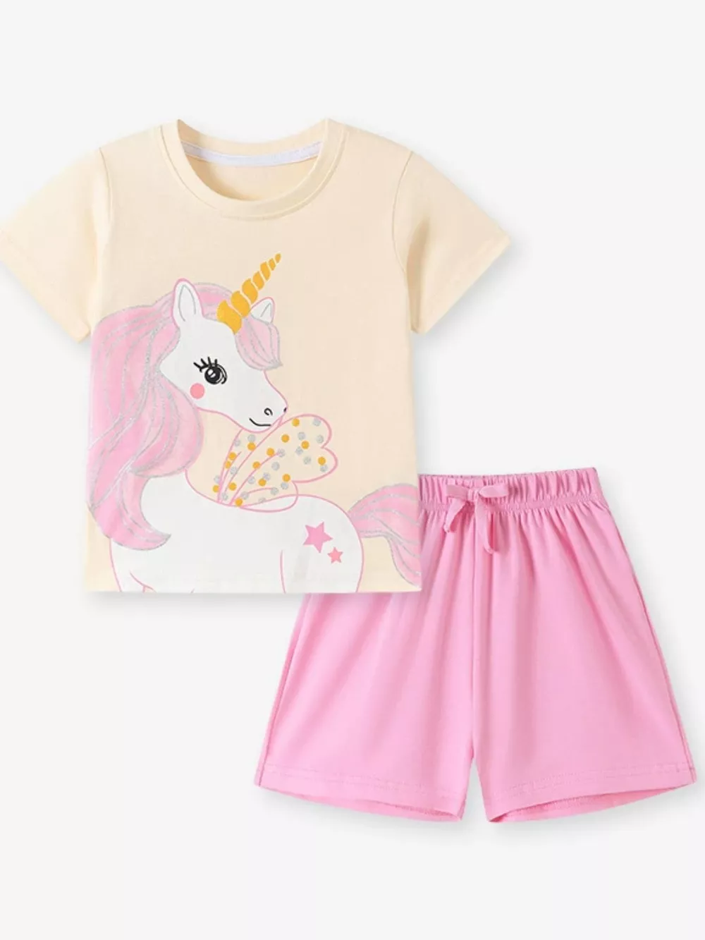Children's Unicorn Graphic Tee & Shorts Set