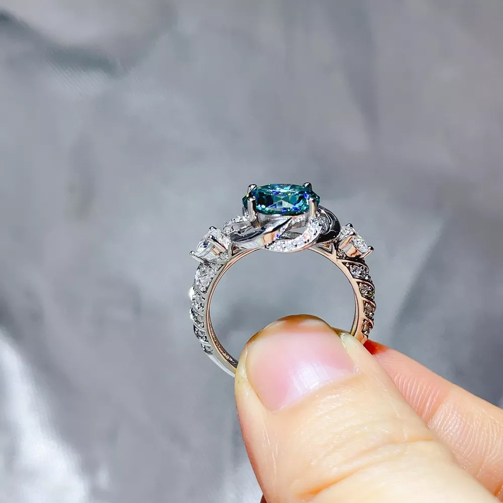 3 Carat 925 Sterling Silver Moissanite Ring, image 3