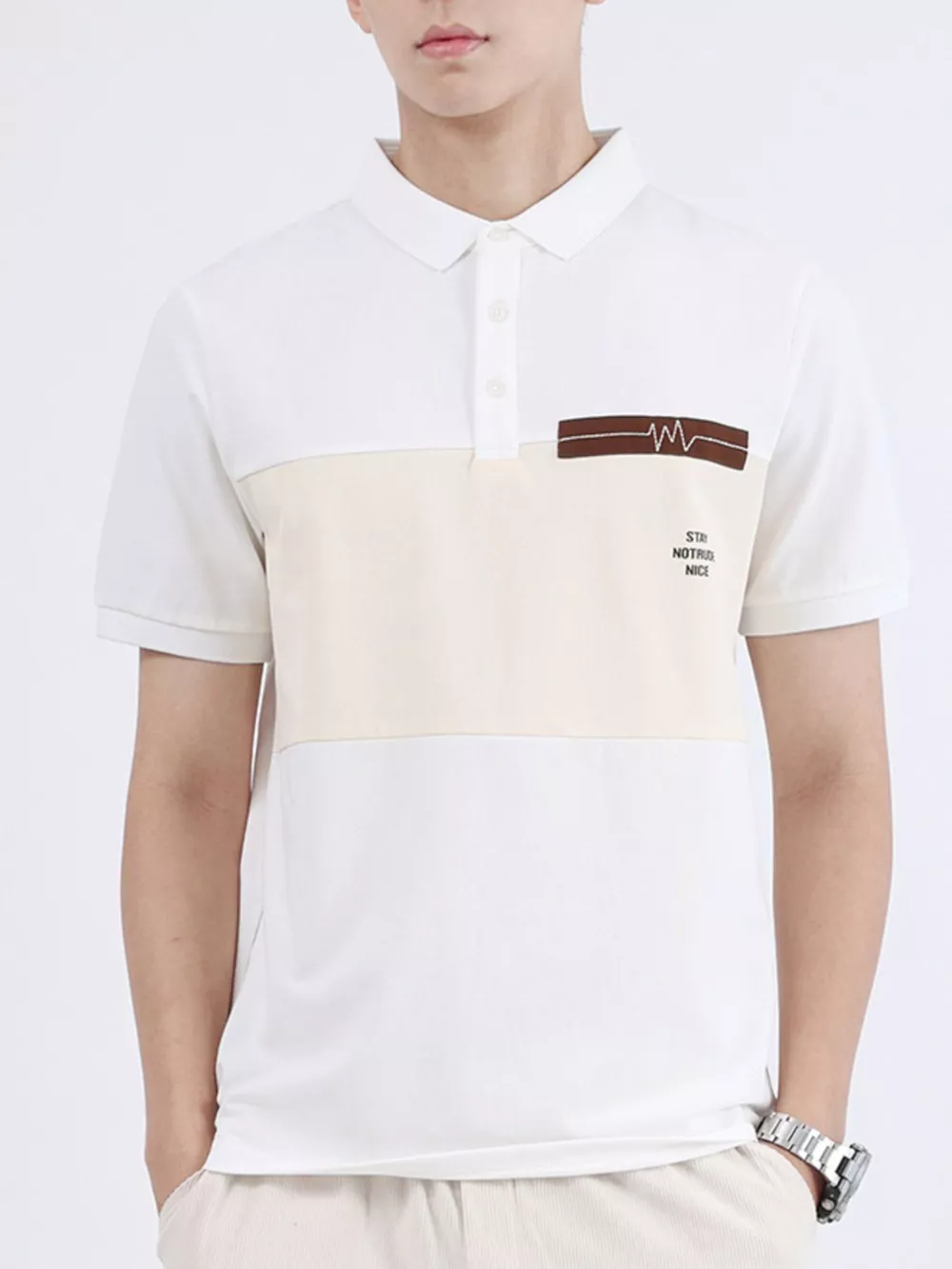 Men's Plus Size Color Block Casual Polo, image 6