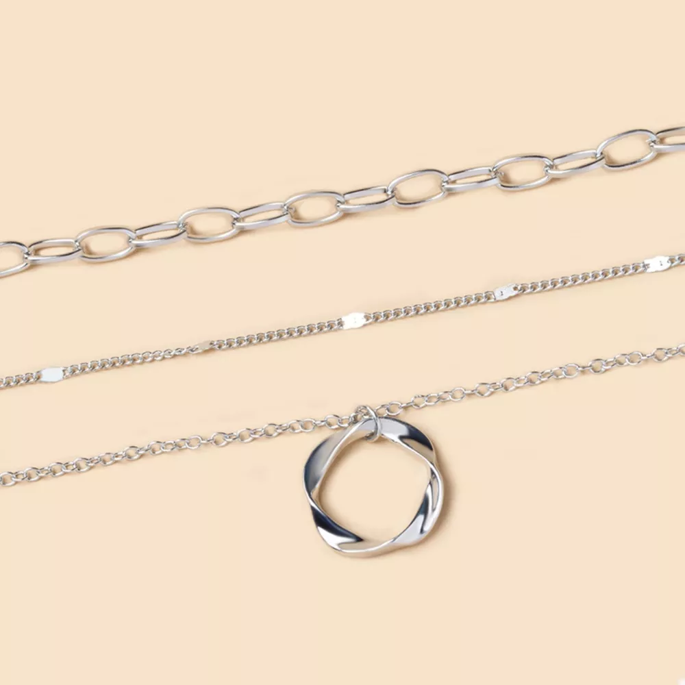Three Layered Pendant Necklace, image 4