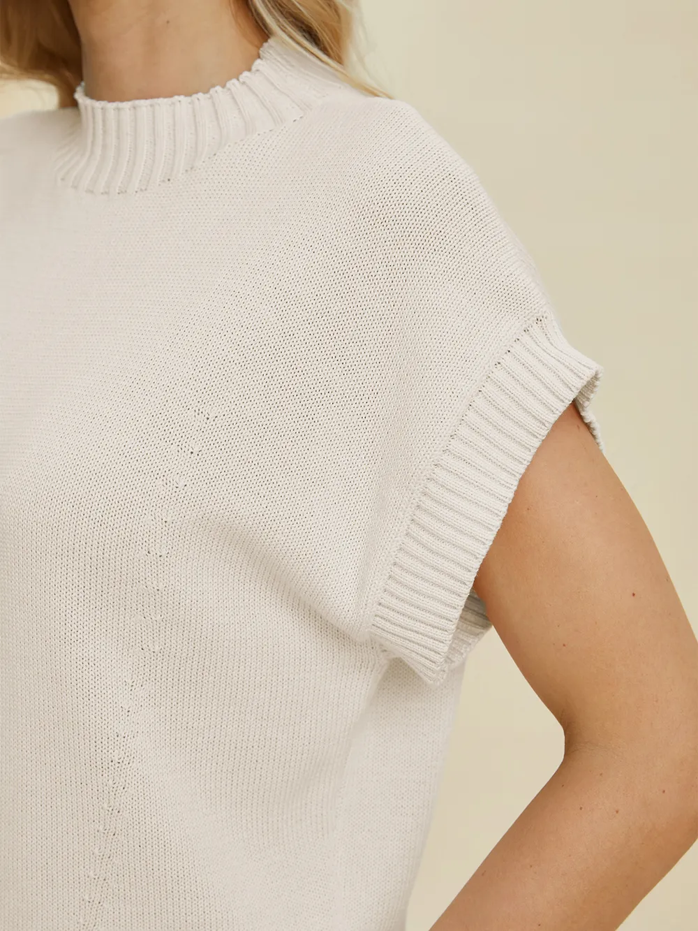 Full Size Mock Neck Short Sleeve Sweater, image 8