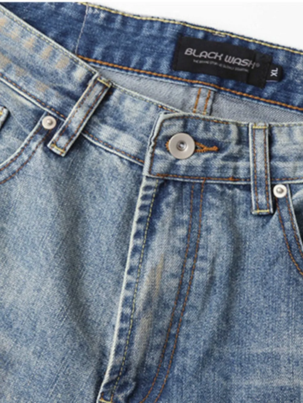 Men's Washed Wide-Leg Baggy Jeans, image 7