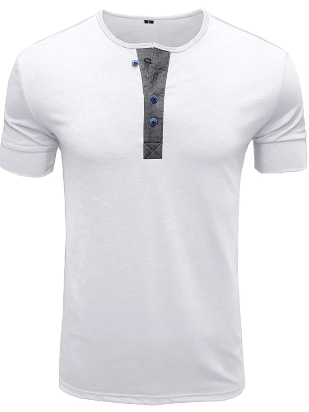 Men's Classic Button Detail Henley Polo T-Shirt, image 4
