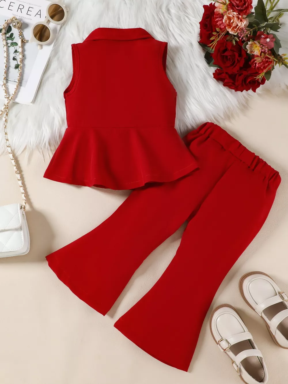 Sleeveless Blazer & Flare Pants Set, image 15