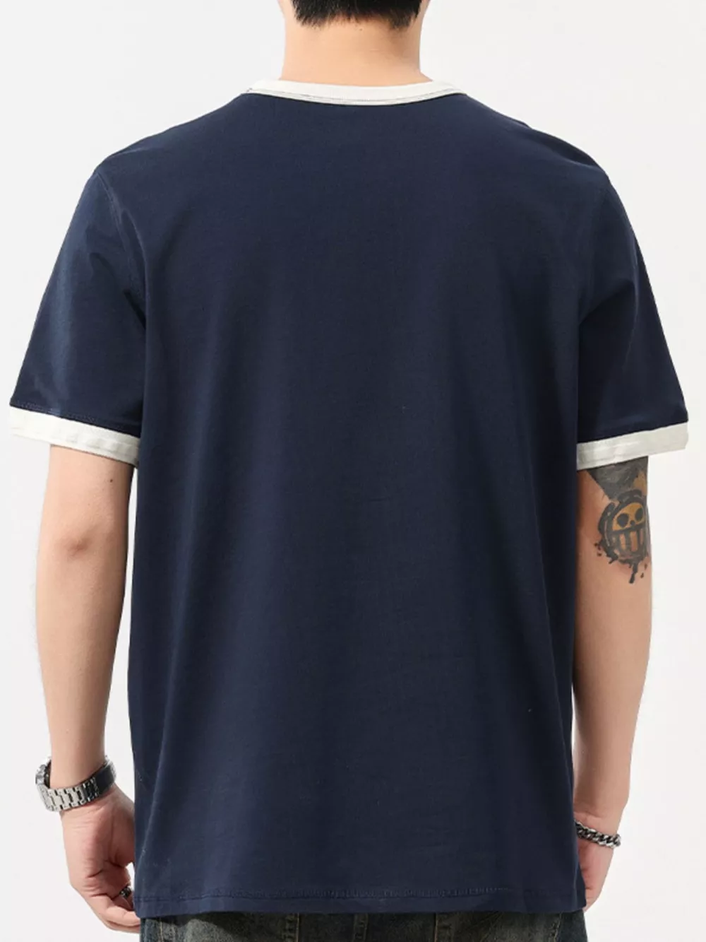 Men's Plus Size Two-Tone Short Sleeve Graphic T-Shirt, image 4