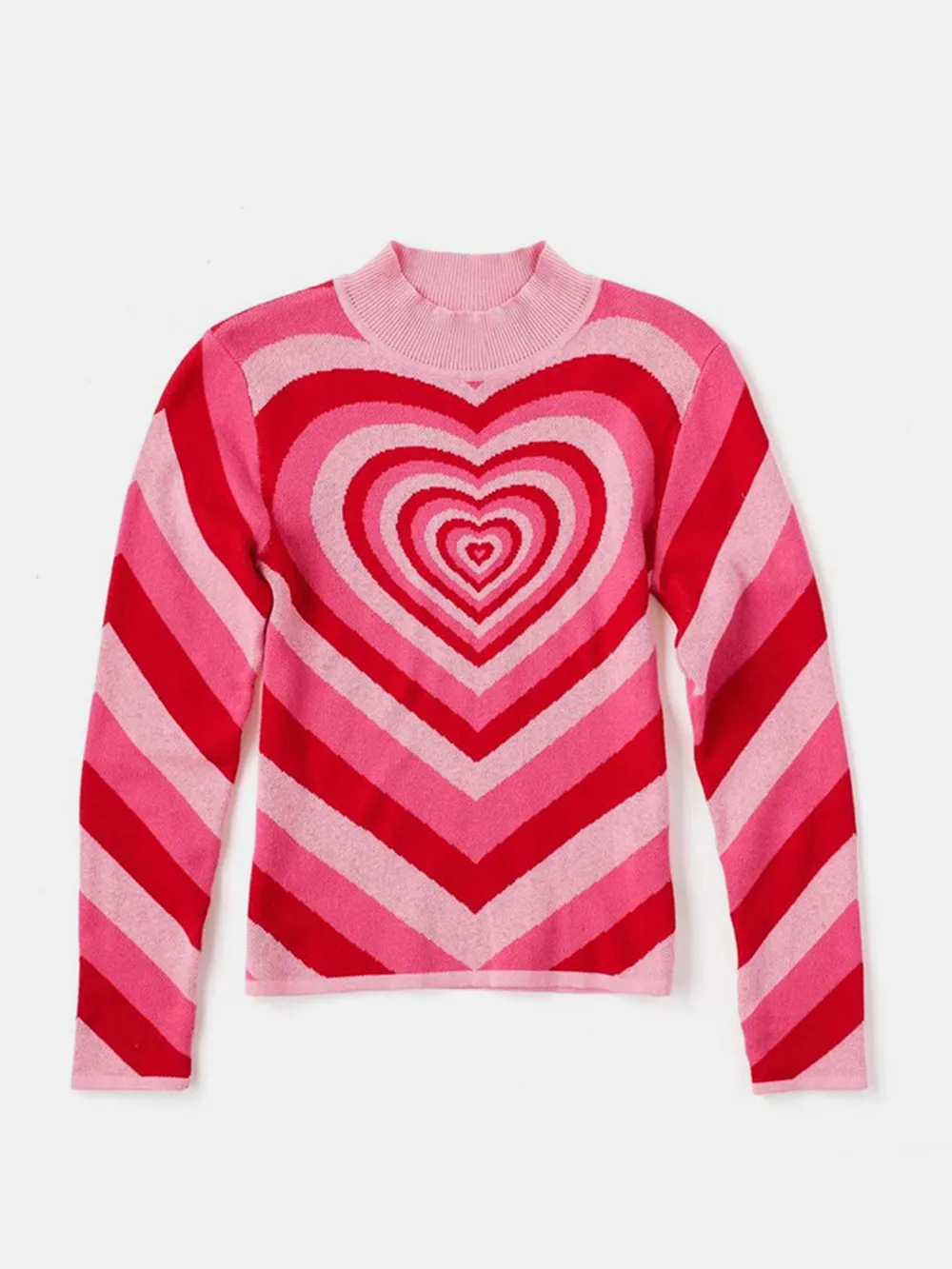 Heart Mock Neck Long Sleeve Sweater, image 15