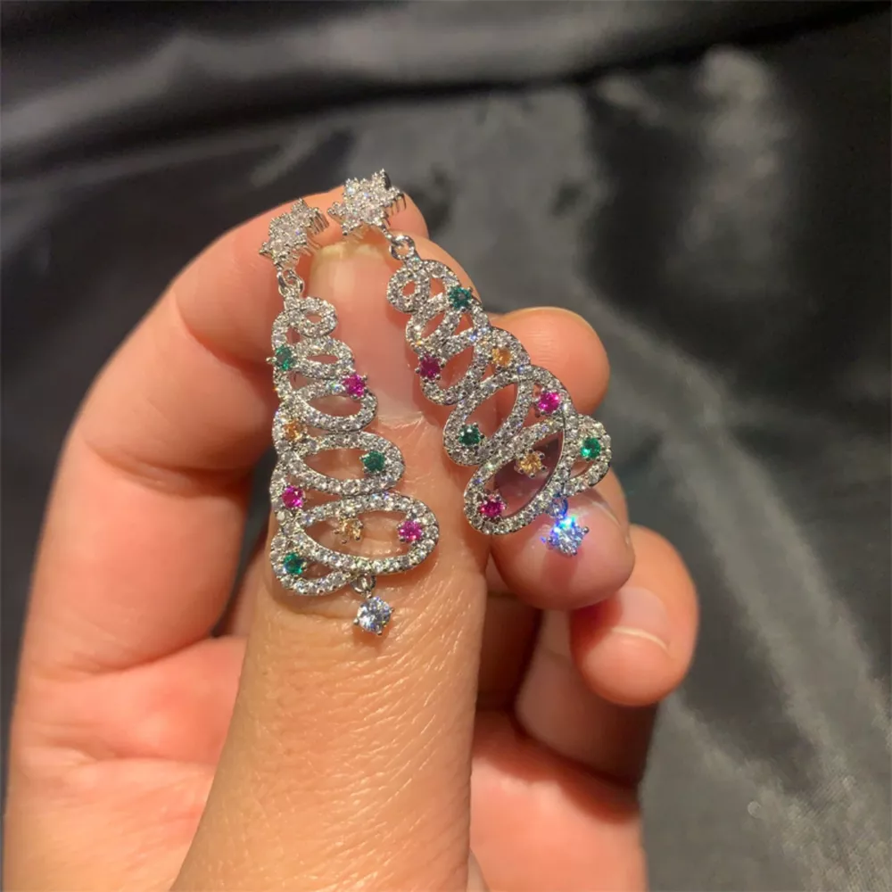 Christmas Tree Dangle Earrings, image 3