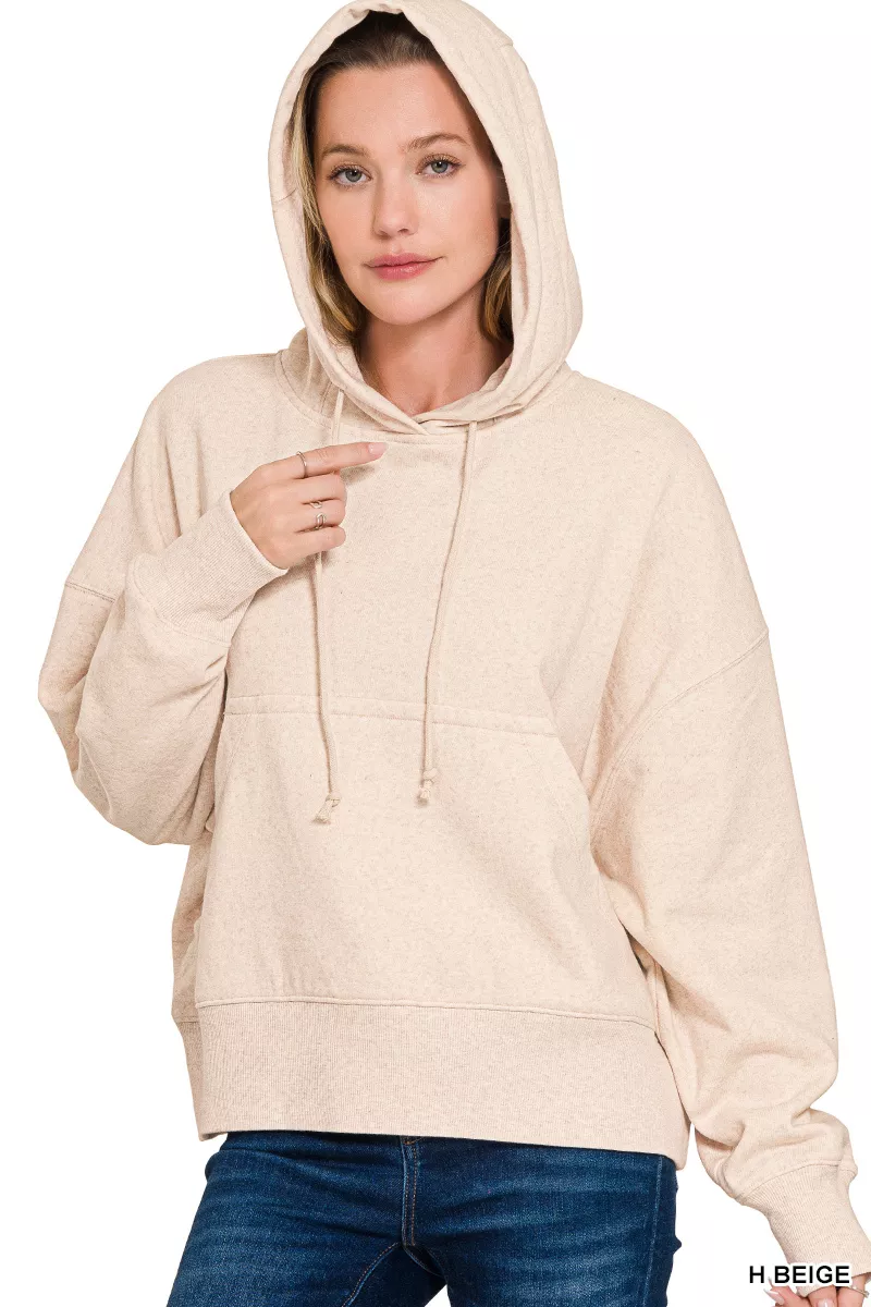 Oversized Fleece Kangaroo Pocket Hoodie, image 2
