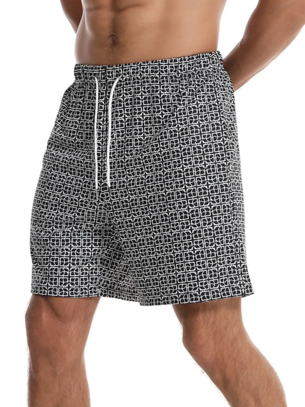 Men's Drawstring Printed Shorts with Pockets, image 4