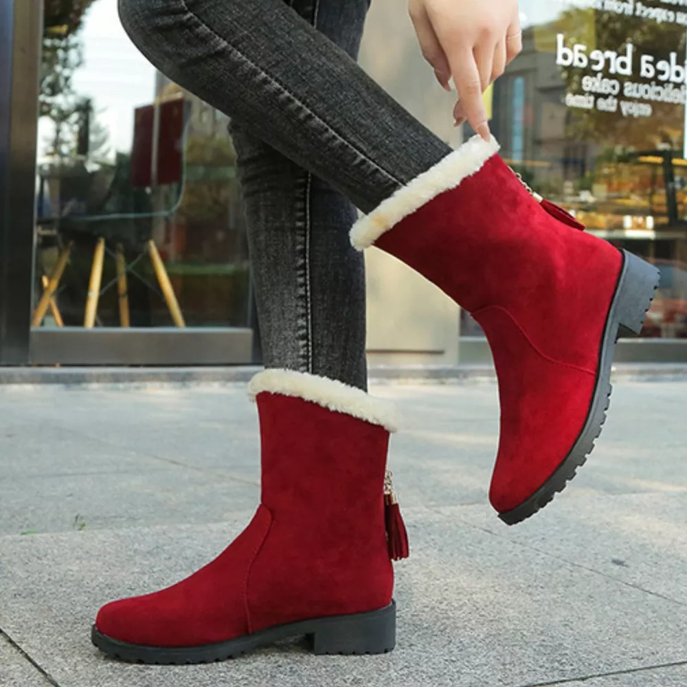Round Toe Plush Lined Boots, image 6